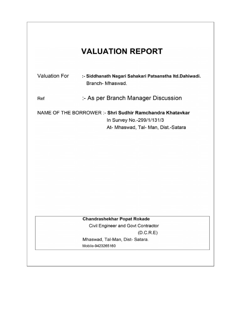 Valuvation Report | PDF