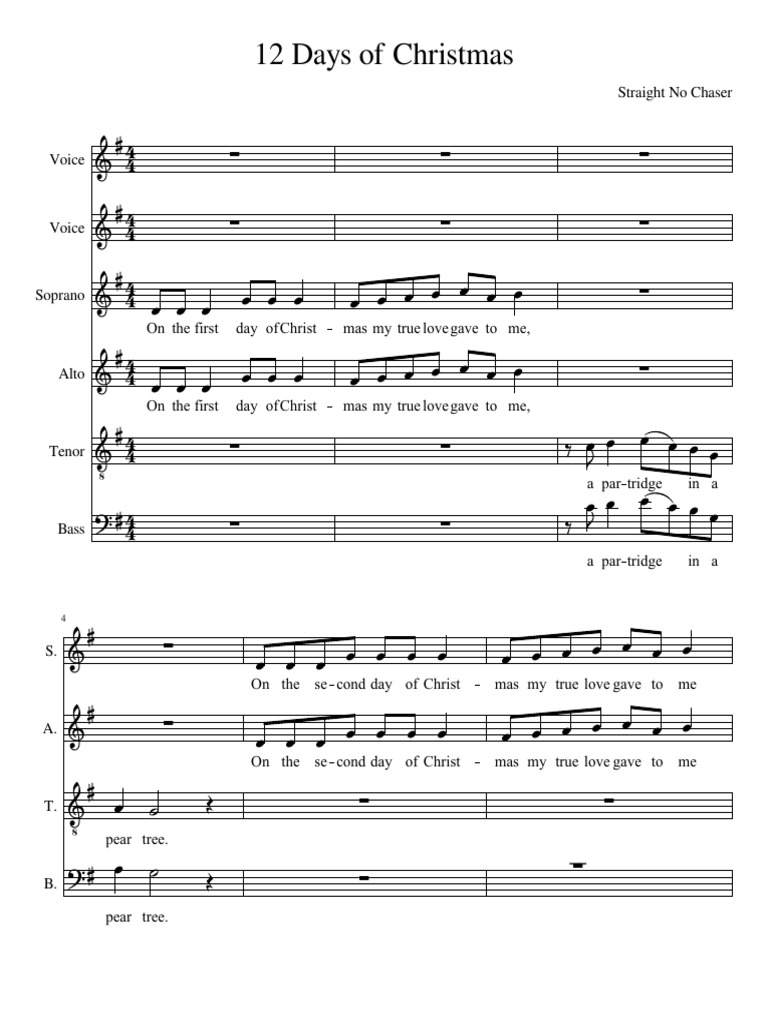 12 Days of Christmas | PDF for Free Printable 12 Days Of Christmas Sheet Music