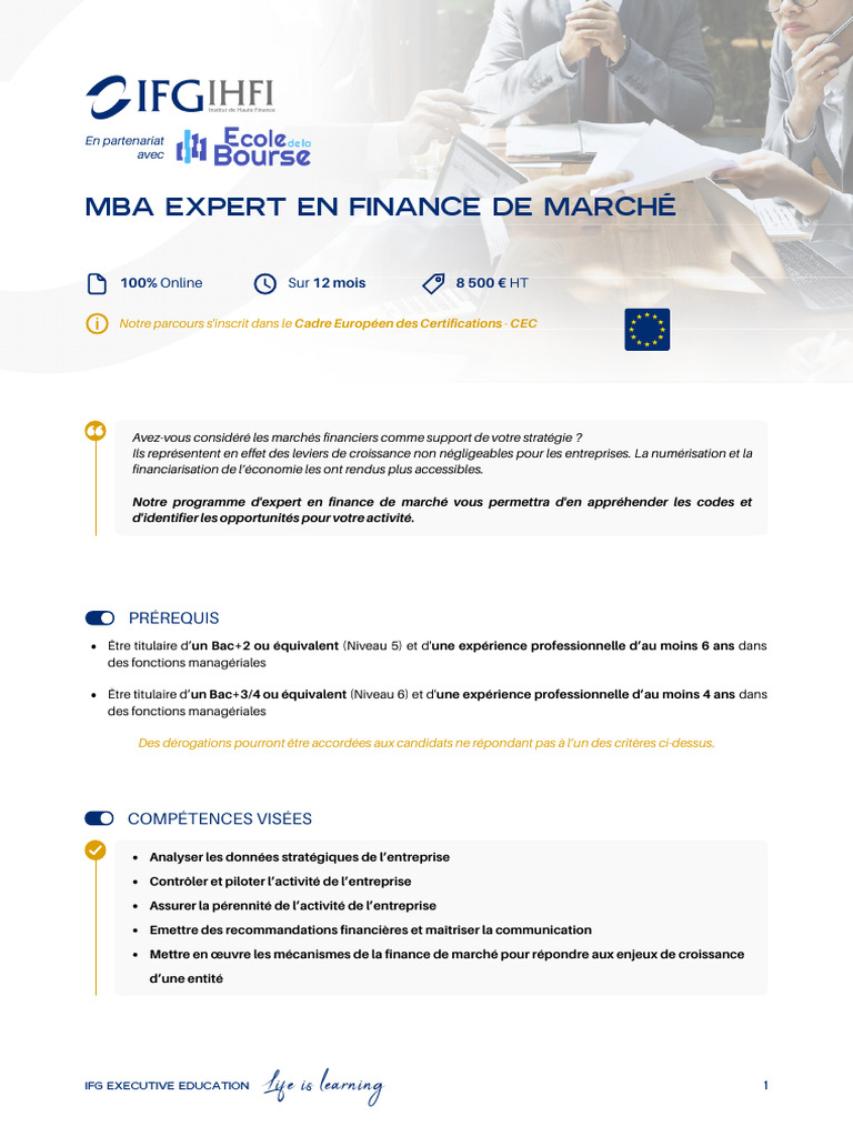 Ifg-Afrique Edb Dmba Expertfi - Demarche | PDF | Business | Bourse ...