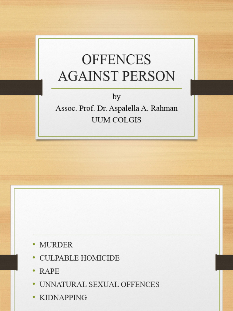 Offences Against Person | PDF | Social Science