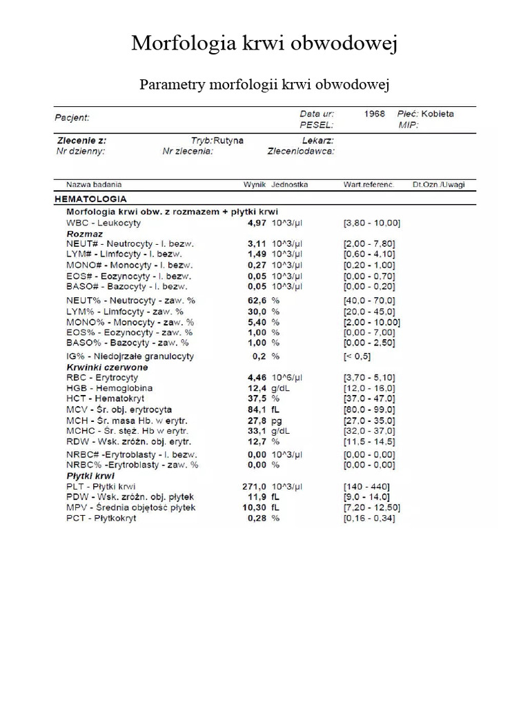 6 I 7. Morfologia Krwi. Rozmaz | PDF