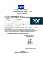 Surat Pernyataan Kesediaan Menjadi Bakal Calon Anggota DPR Ri