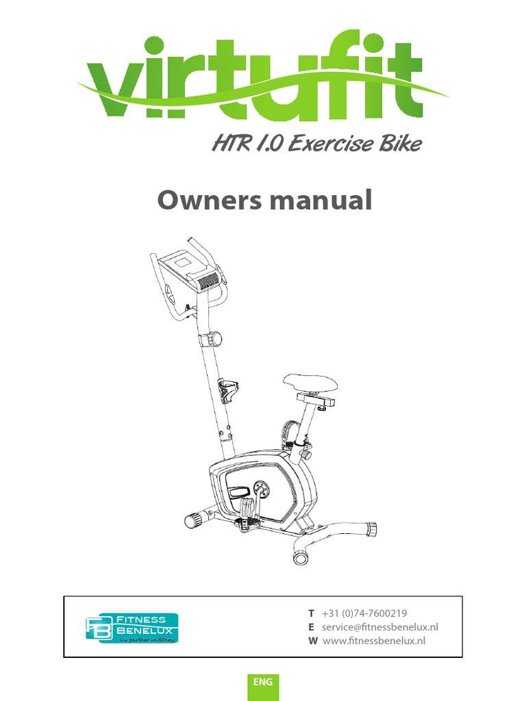 VirtuFit HTR 1.0 Exercise Bike Manual | PDF | Screw | Manufactured Goods