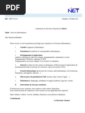 Exemple De Proposition De Projet Informatique