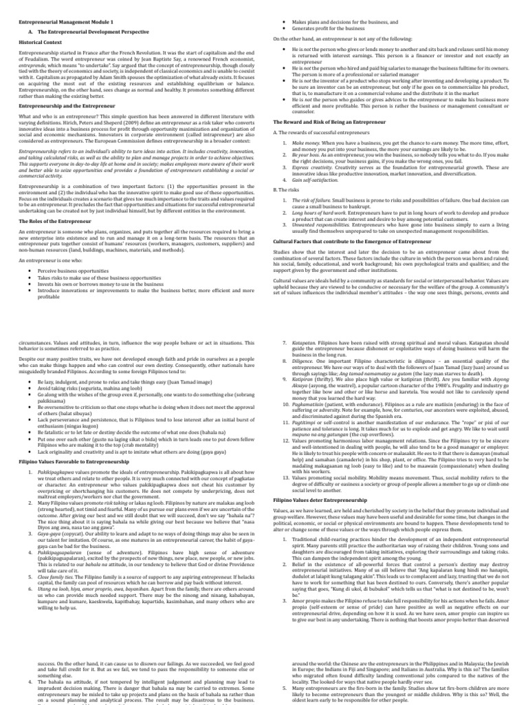 Entrepreneurial Management Module 1 Pdf
