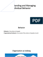 Understanding and Managing Individual Behavior 1