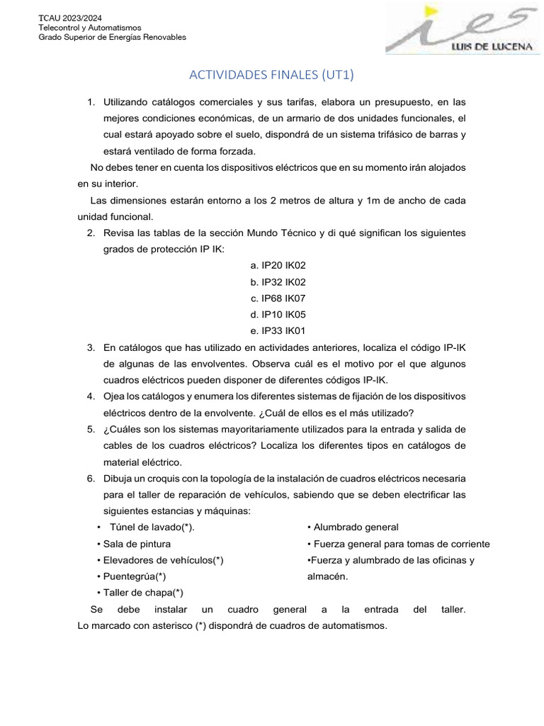 Montaje Directo en TCAU 2023/2024 | PDF
