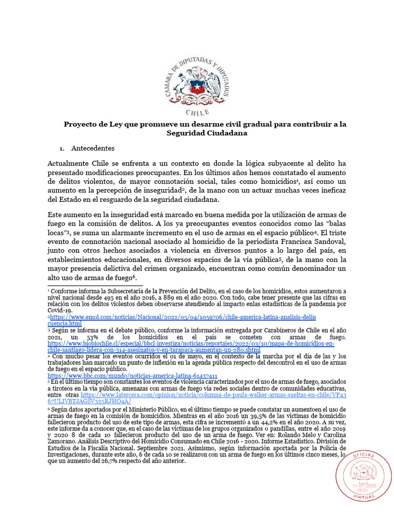 Ley Control de Armas PDF Control de armas Chile