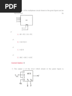 The Output F of The Multiplexer Circuit Shown in The Given Figure Can Be Represented by