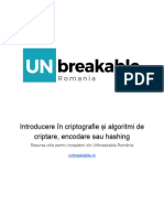 Introducere in Criptografie Și Algoritmi de Criptare, Encodare Sau Hashing - UNbreakable Romania 2022