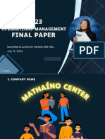 Operrations Management - FINAL PAPER