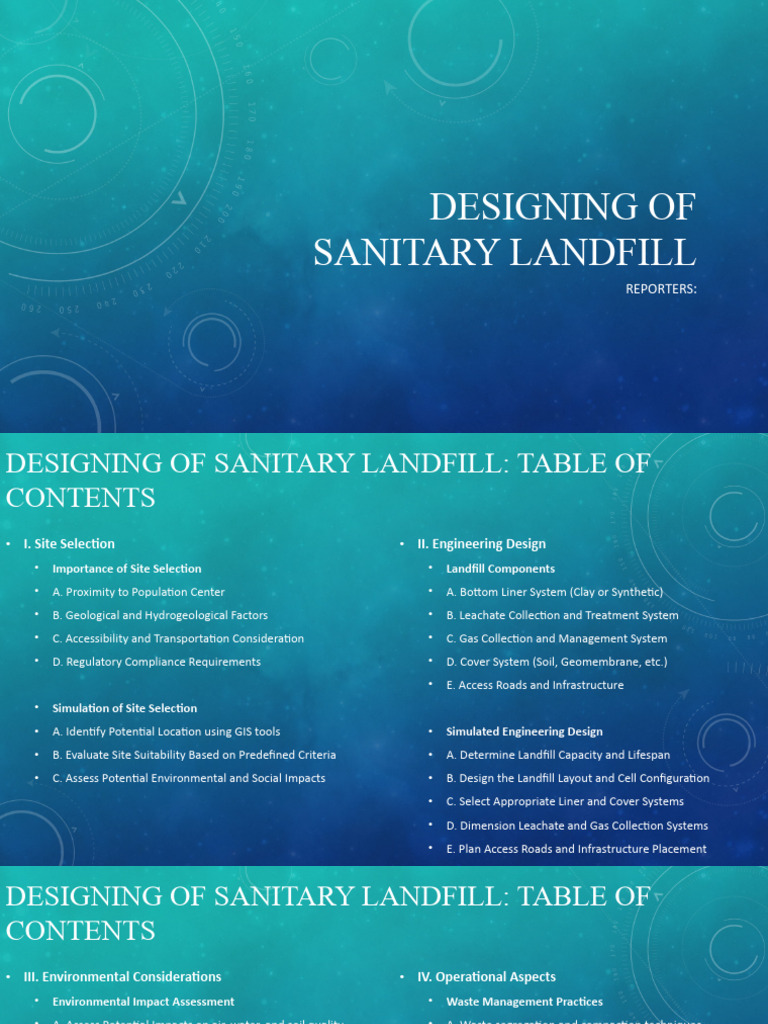Designing Of Sanitary Landfill Pdf Landfill Sanitation