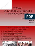 TEMA 6. La Ia Guerra Mundial I La RevoluciÃ Russa.