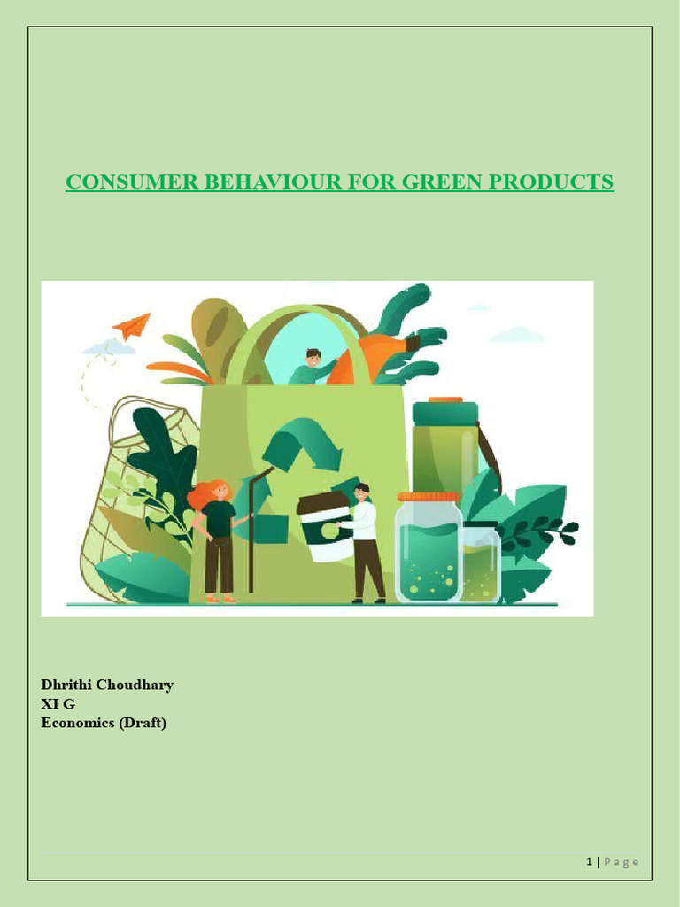 Understanding Consumer Behavior for Green Products | PDF | Social Science