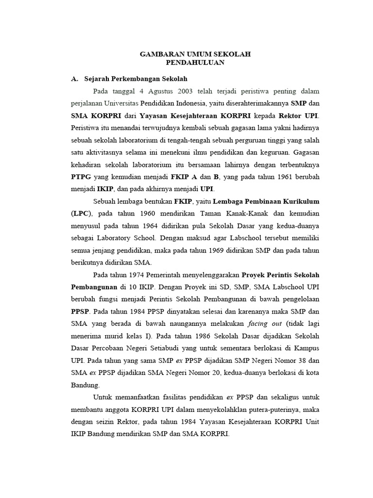 Profil SMA Laboratorium UPI Bandung | PDF