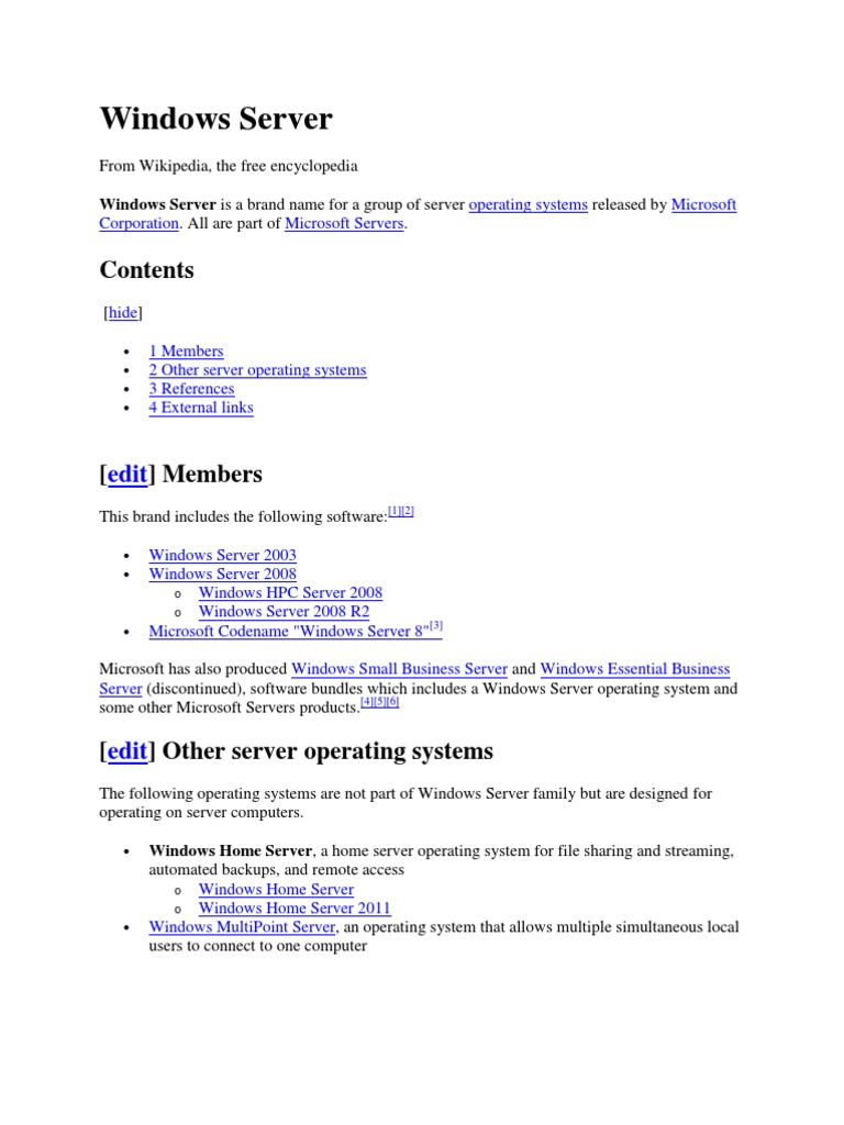 Overview of Windows Server Operating Systems | PDF | Computers