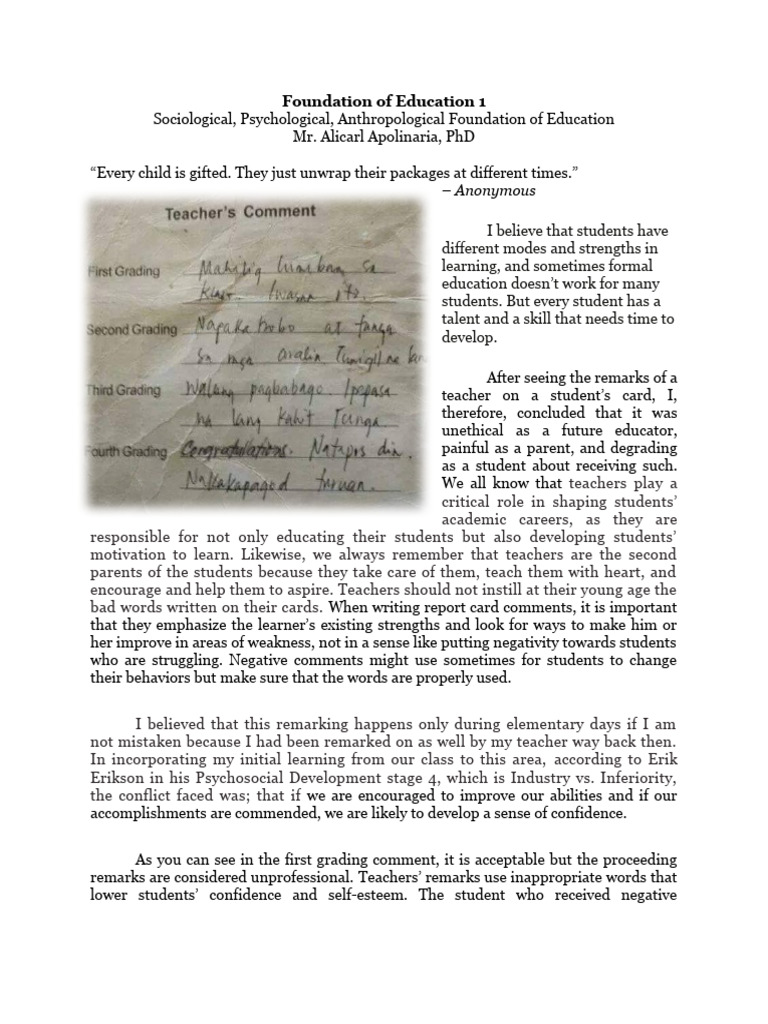 Impact of Teacher Feedback on Students | PDF | Motivational | Motivation