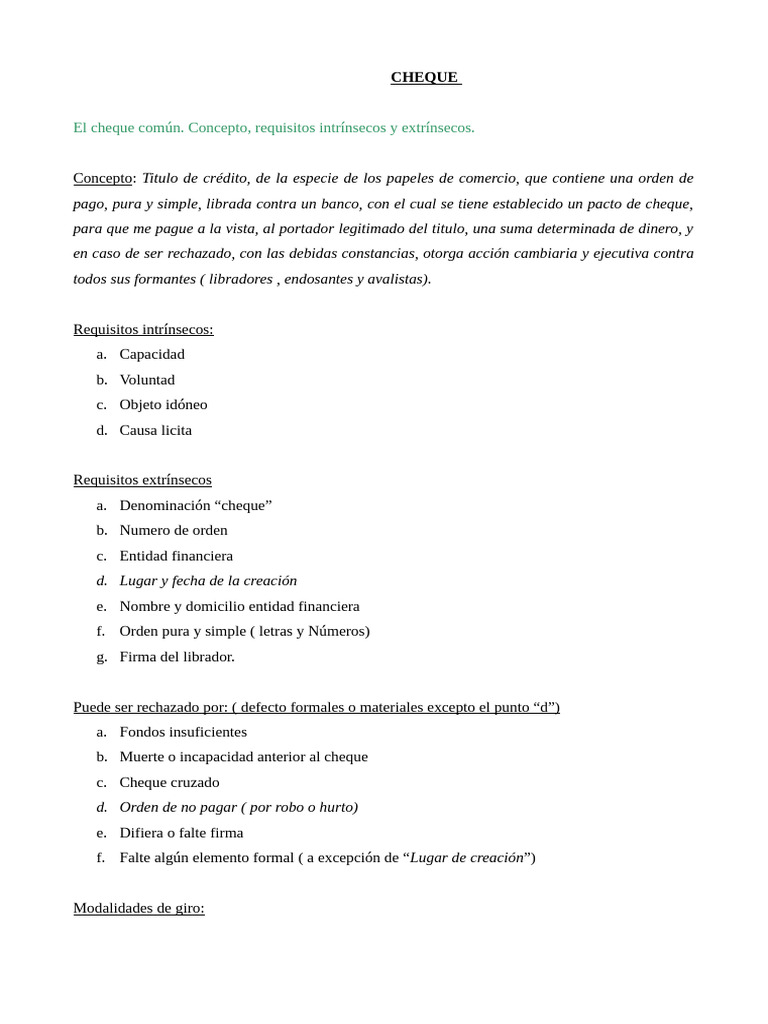 Cheque Y Acciones Cambiarias Pdf