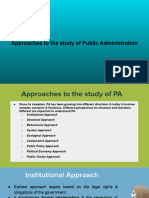 Approaches To The Study of Public Administration