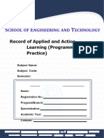 Record of Applied and Action Learning CSE - A4-2pgs