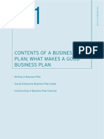 Contents of a Business Plan