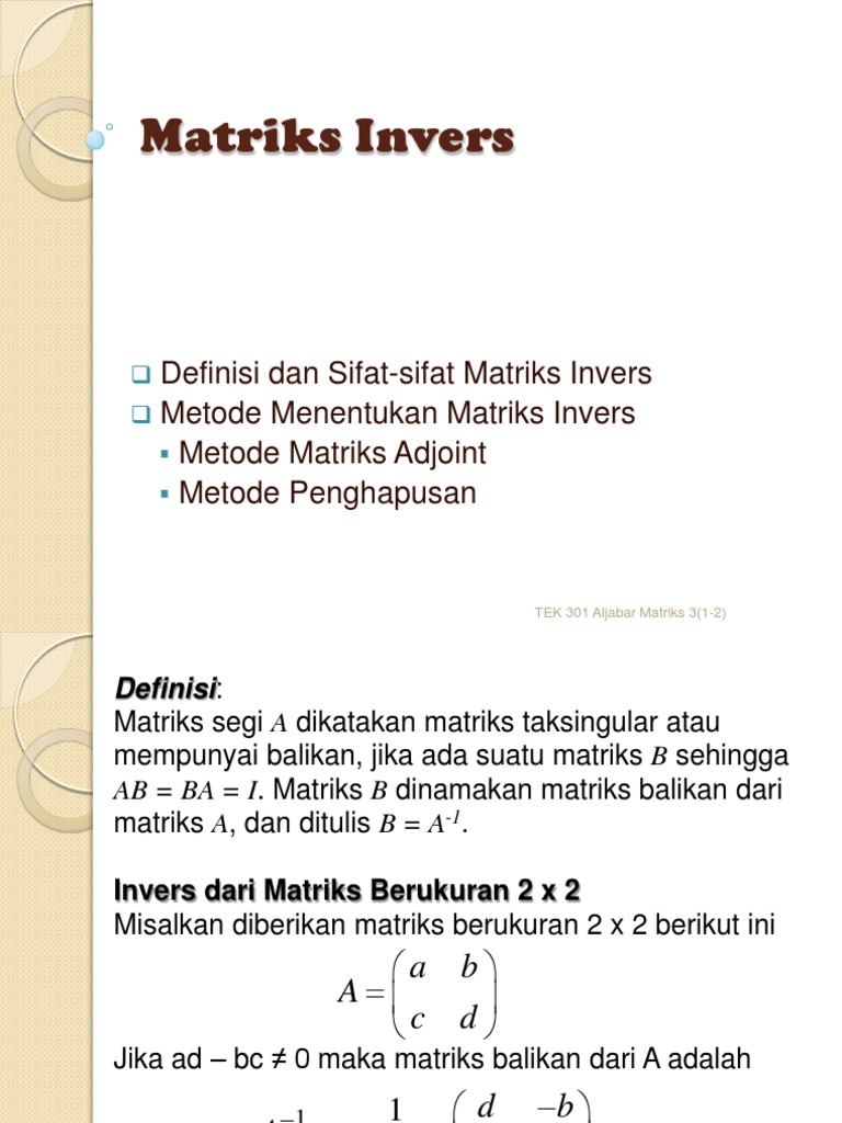 Matriks Invers