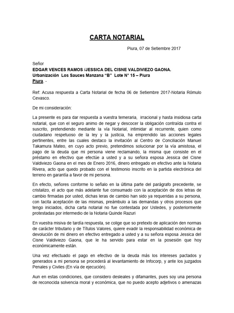 Carta Notarial Ii | PDF