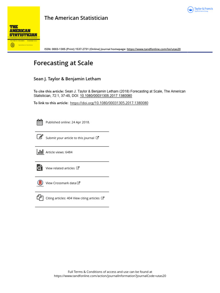Forecasting at Scale: A Practical Approach | PDF | Business | Computers