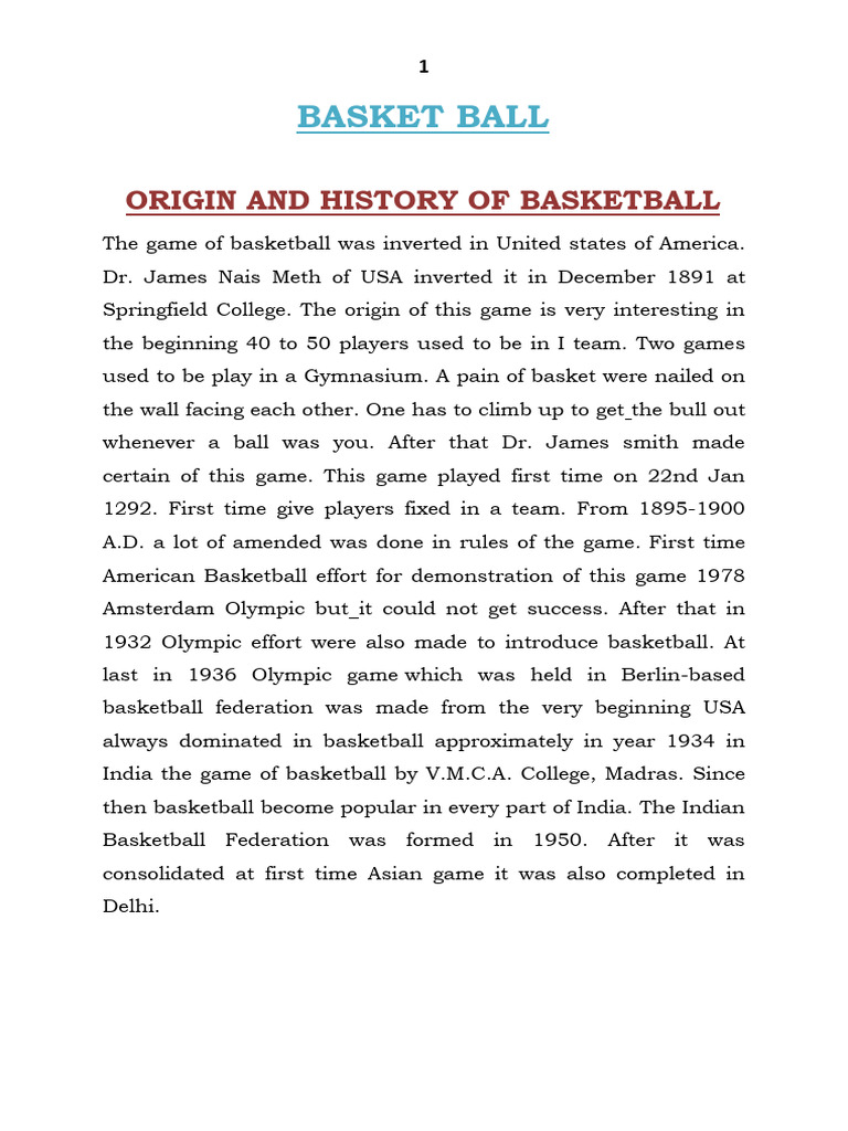 Basket Ball PDF Sports Team Sports