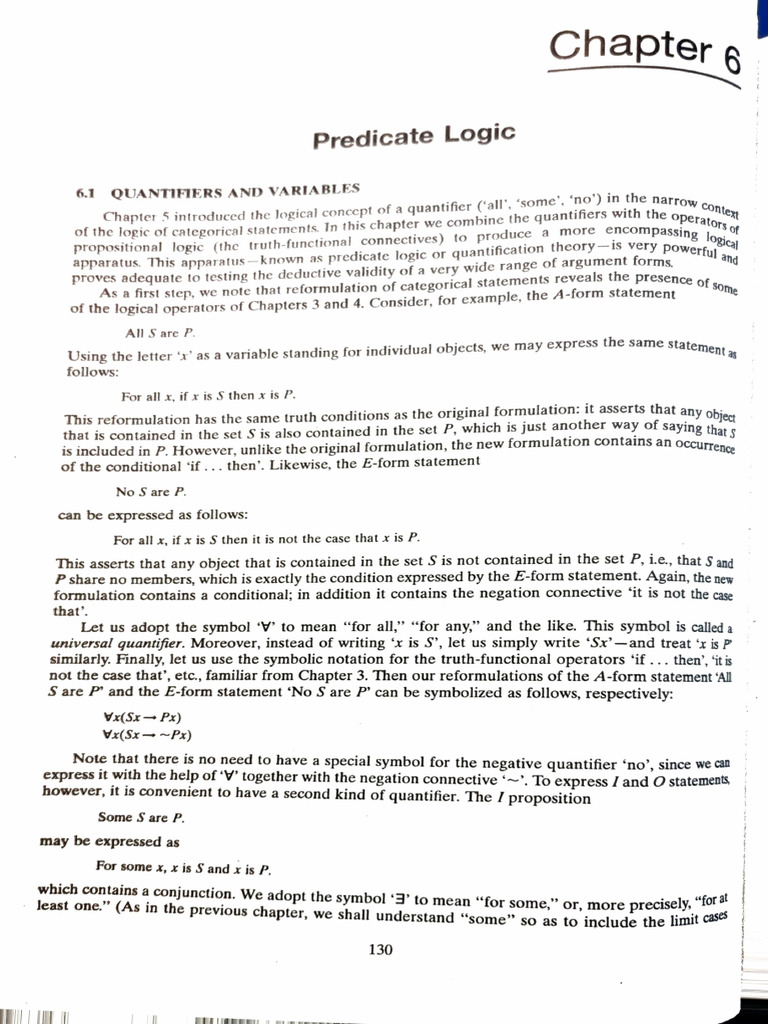 Book Notes - Predicate Logic (1) | PDF