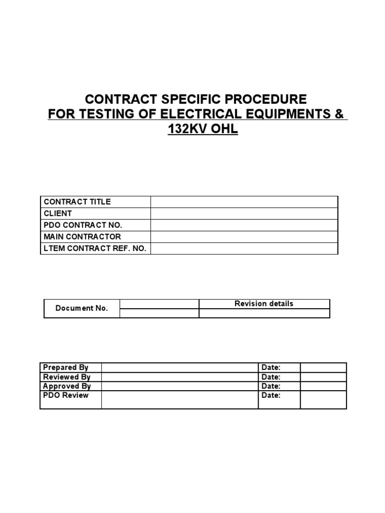 Electrical Equipment Testing Procedure | PDF | Battery (Electricity ...