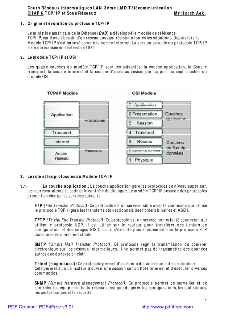 Chap6 TCP-IP Et Decoupage Sous Reseau | PDF