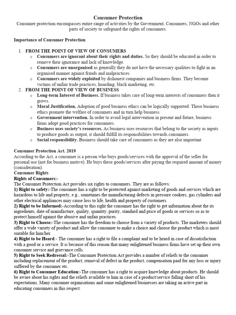 Understanding Consumer Protection Rights | PDF