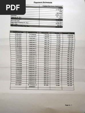 Payment Schedule
