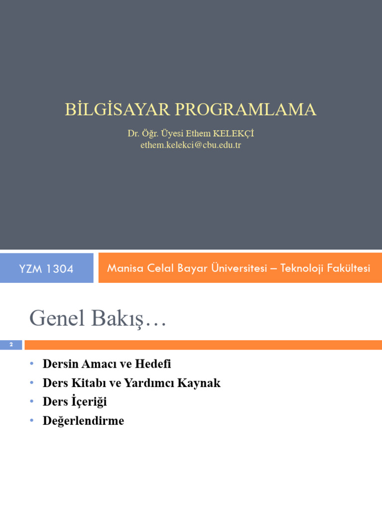 Bolum - Bilgisayar Programlama | PDF
