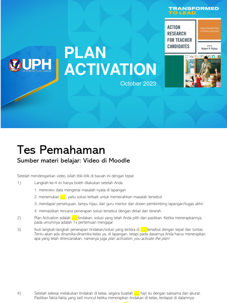 Plan Activation Pdf