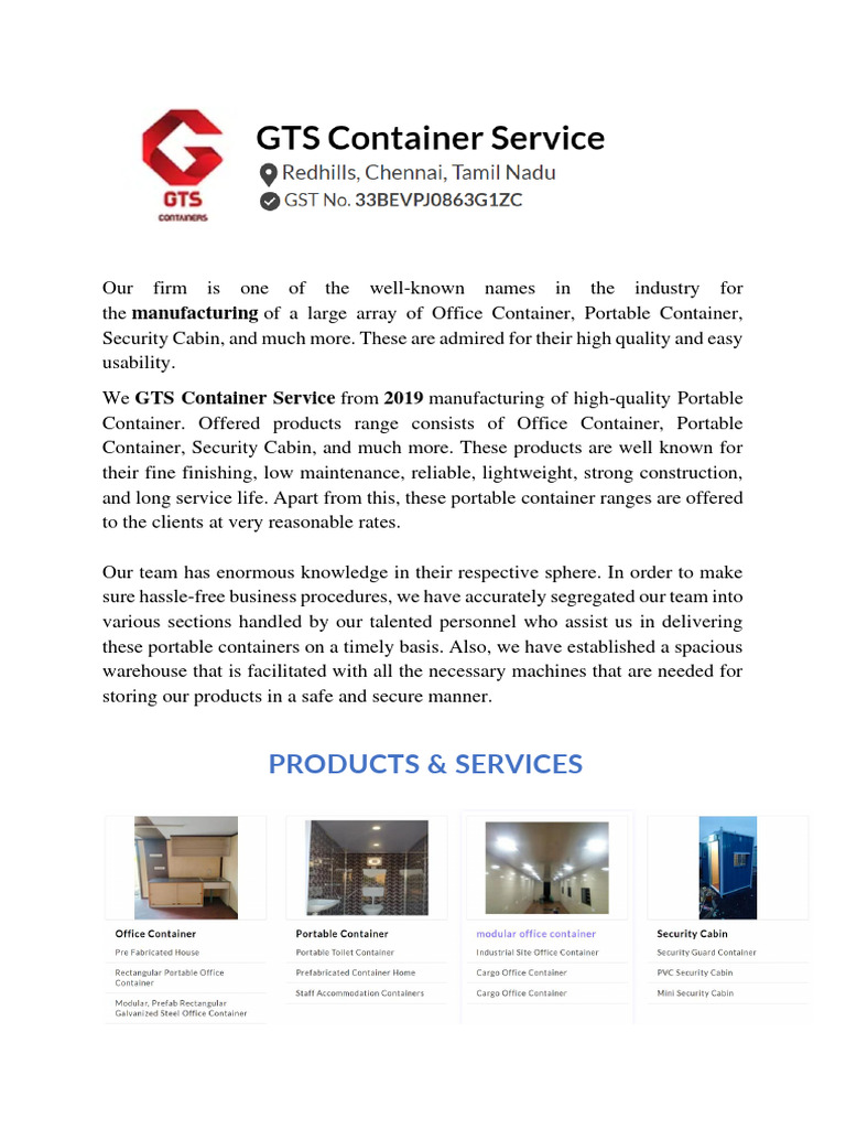 Prefab Office Container | PDF | Finance & Money Management | Technology ...