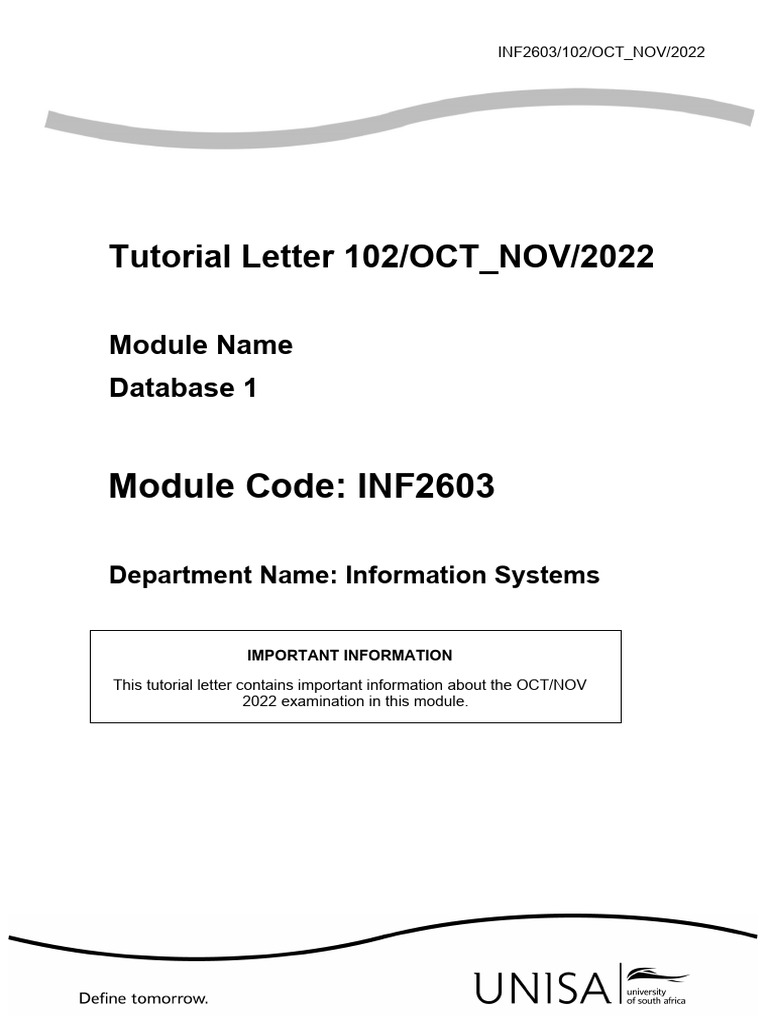 Inf2603 exam tl102 for oct nov 2022 pdf