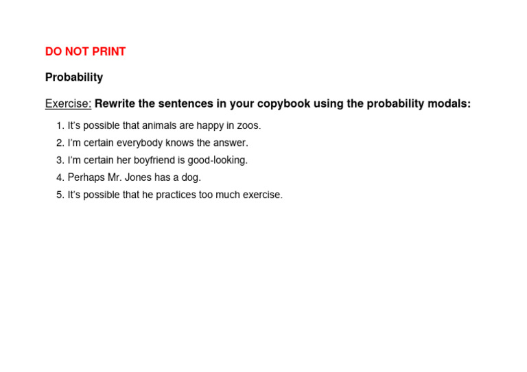 Probability+ +Exercise | PDF