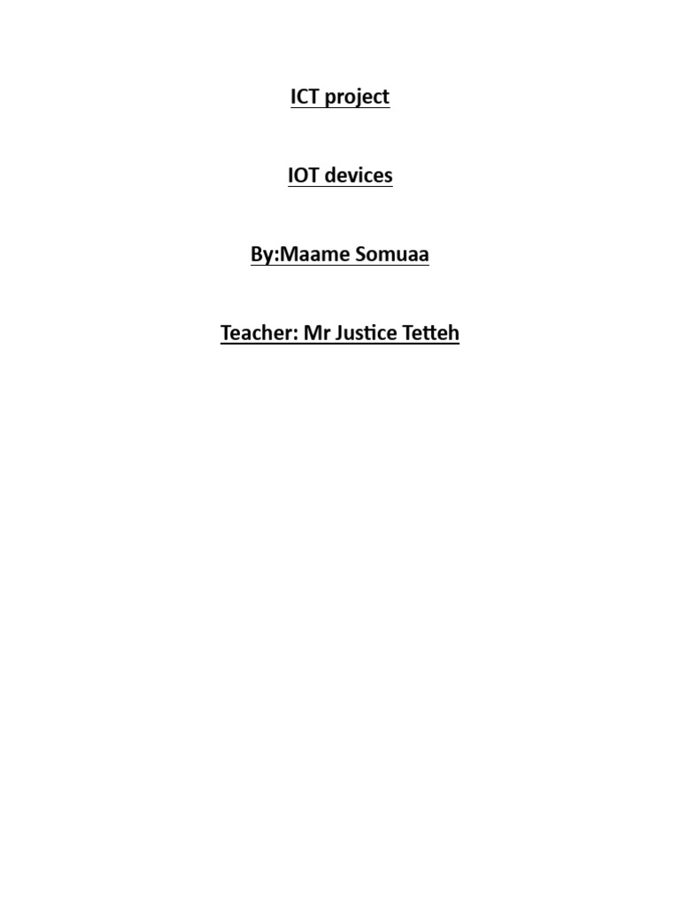 ICT Project Iot Hardware Devices PDF