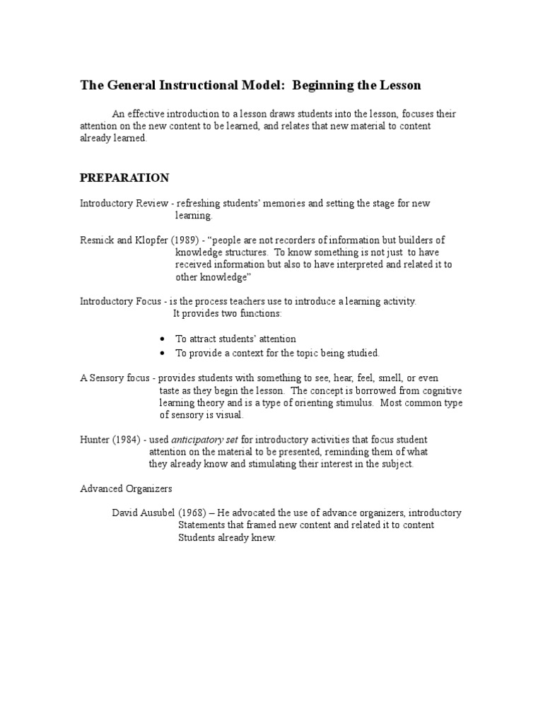 Effective Lesson Introduction Strategies | PDF | Attention | Lecture