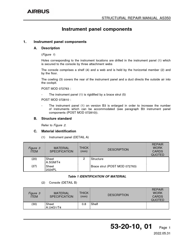 AS350 Instrument Panel Components Guide | PDF