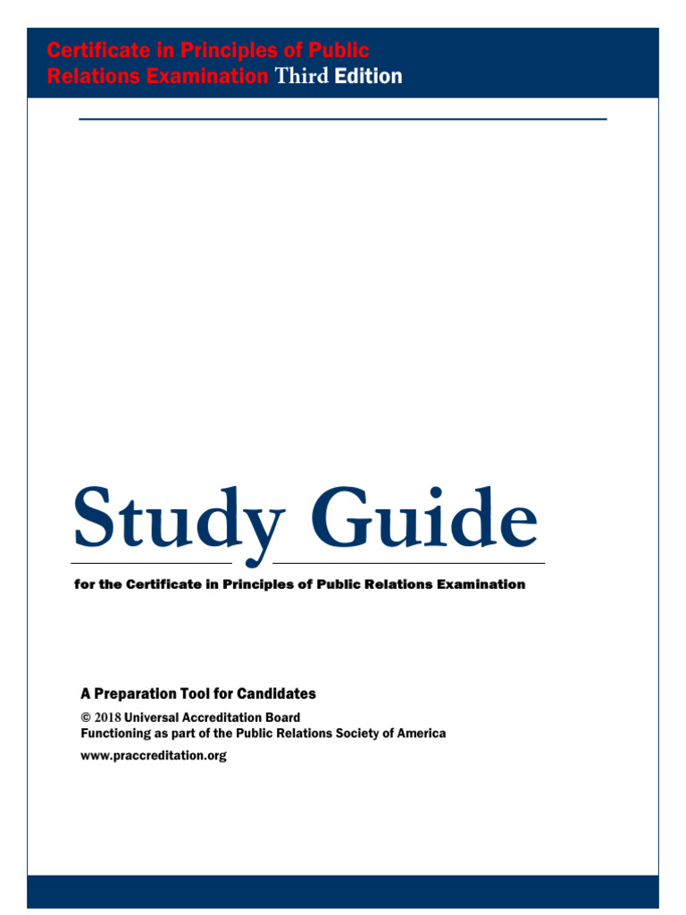 Study Guide for PR Principles Exam | PDF | Public Relations | Goodwill ...