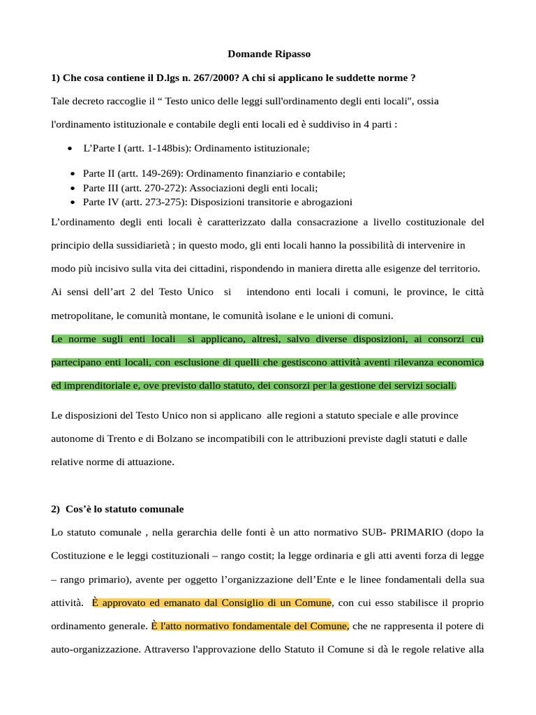 4 Domande Lezione Con Risposte | PDF