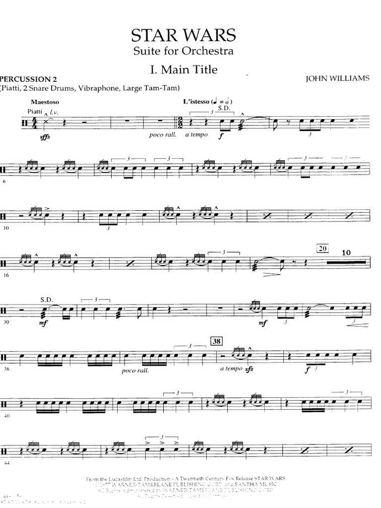 STAR WARS Suite for Orchestraスコア Star Wars by John Williams - Full Orchestra - Sheet Music