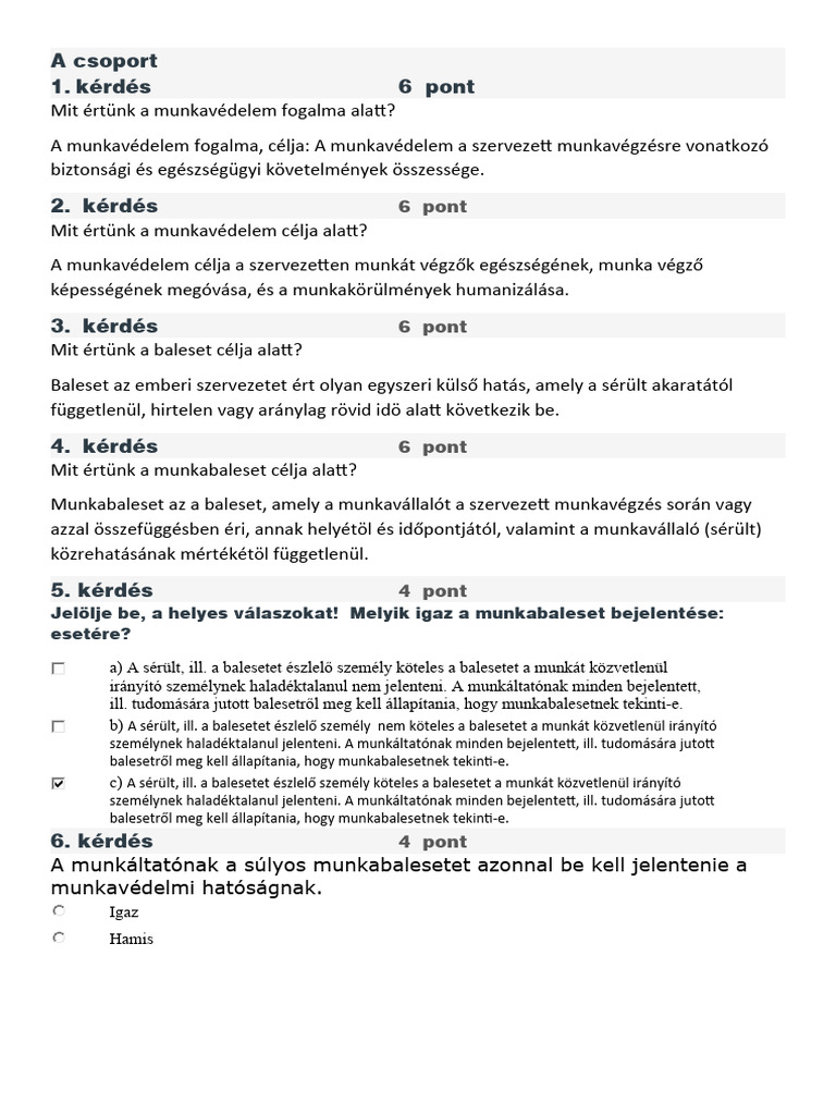 Mit Értünk A Munkavédelem Fogalma Alatt | PDF