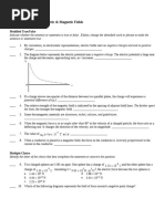 SPH4U Sample Test - Electric & Magnetic Fields+Key