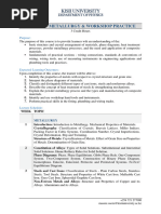 PHRE 415 - Metallurgy and Workshop Practices