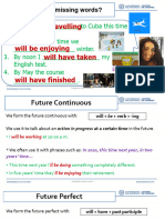 U1 Part 4 Pp. 12-13 Future Continuous and Future Perfect