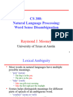 CS 388: Natural Language Processing: Word Sense Disambiguation